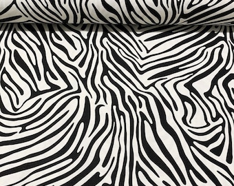Black white Zebra Cotton Duck Canvas Fabric, indoor, outdoor canvas fabric, by the yard, black white or  Brown striped water stain fabric
