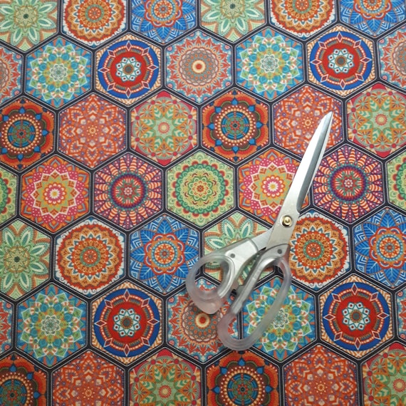 Traditional Design Fabric With Authentic Moroccan Pattern Light