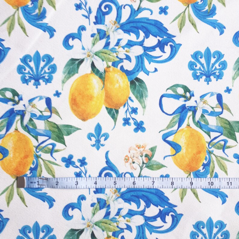 Baroque Style Lemon Fabric by the Yard Upholstery Lemon Home Etsy