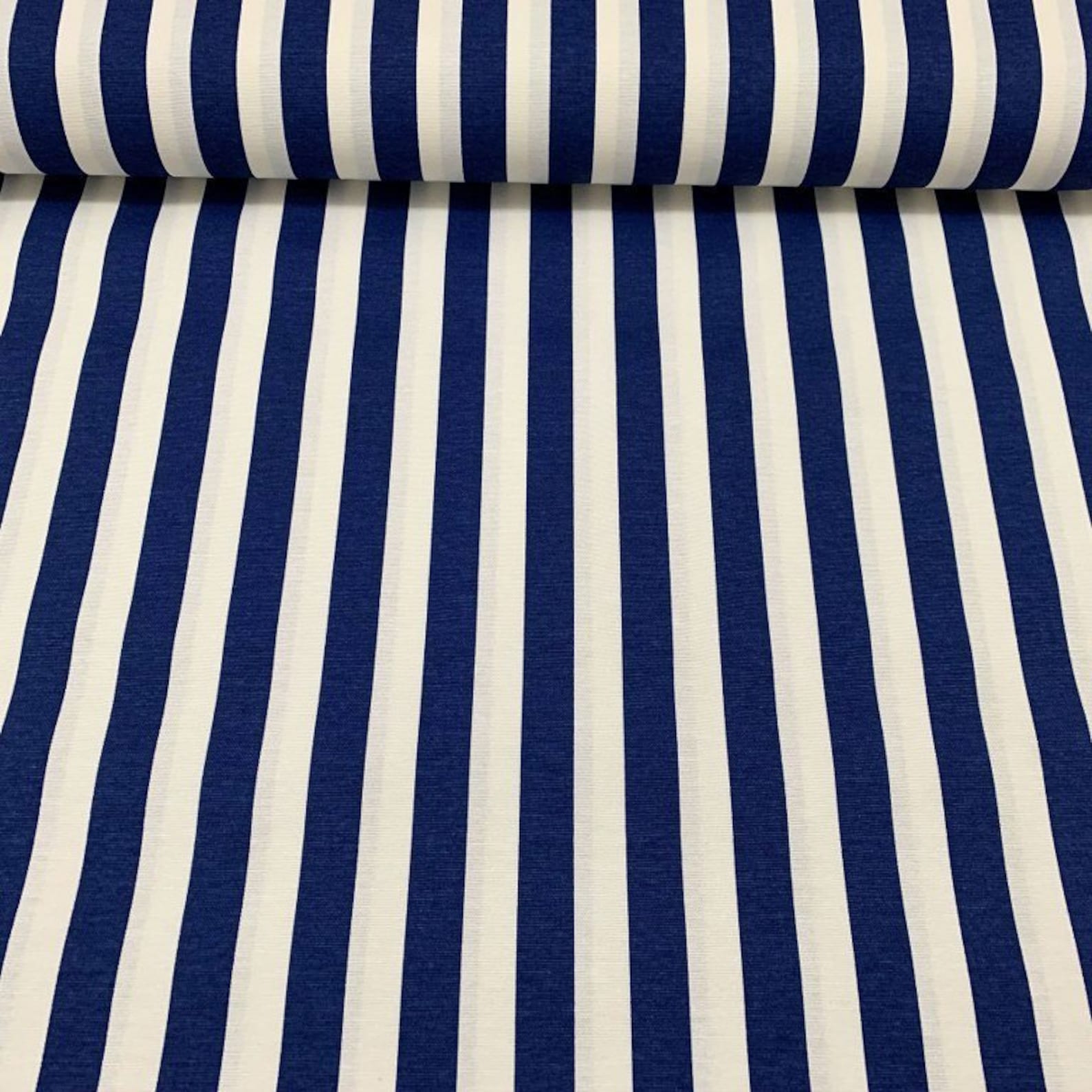 Blue White Stripe Upholstery Fabric by the Yard Canvas Water Etsy