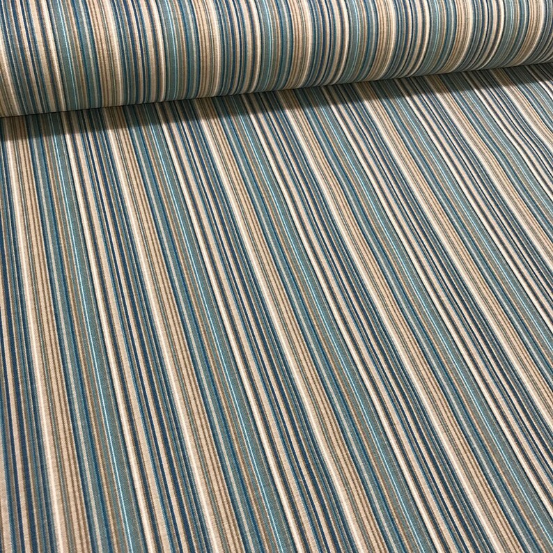outdoor canvas fabric striped Cotton Duck Canvas Fabric by the yard Blue Striped Cotton Canvas Fabric indoor
