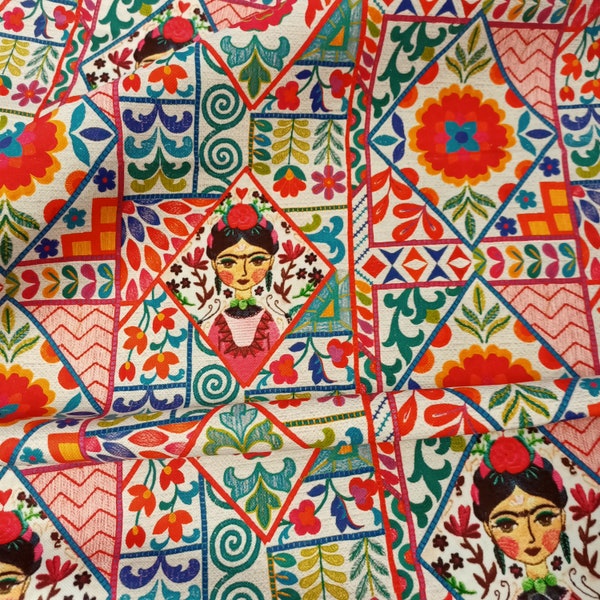 artista mexicana, dama mujer, tela bordada, mujer pintora, tela geometrica, tela espiral, efecto bordado, dama libertad