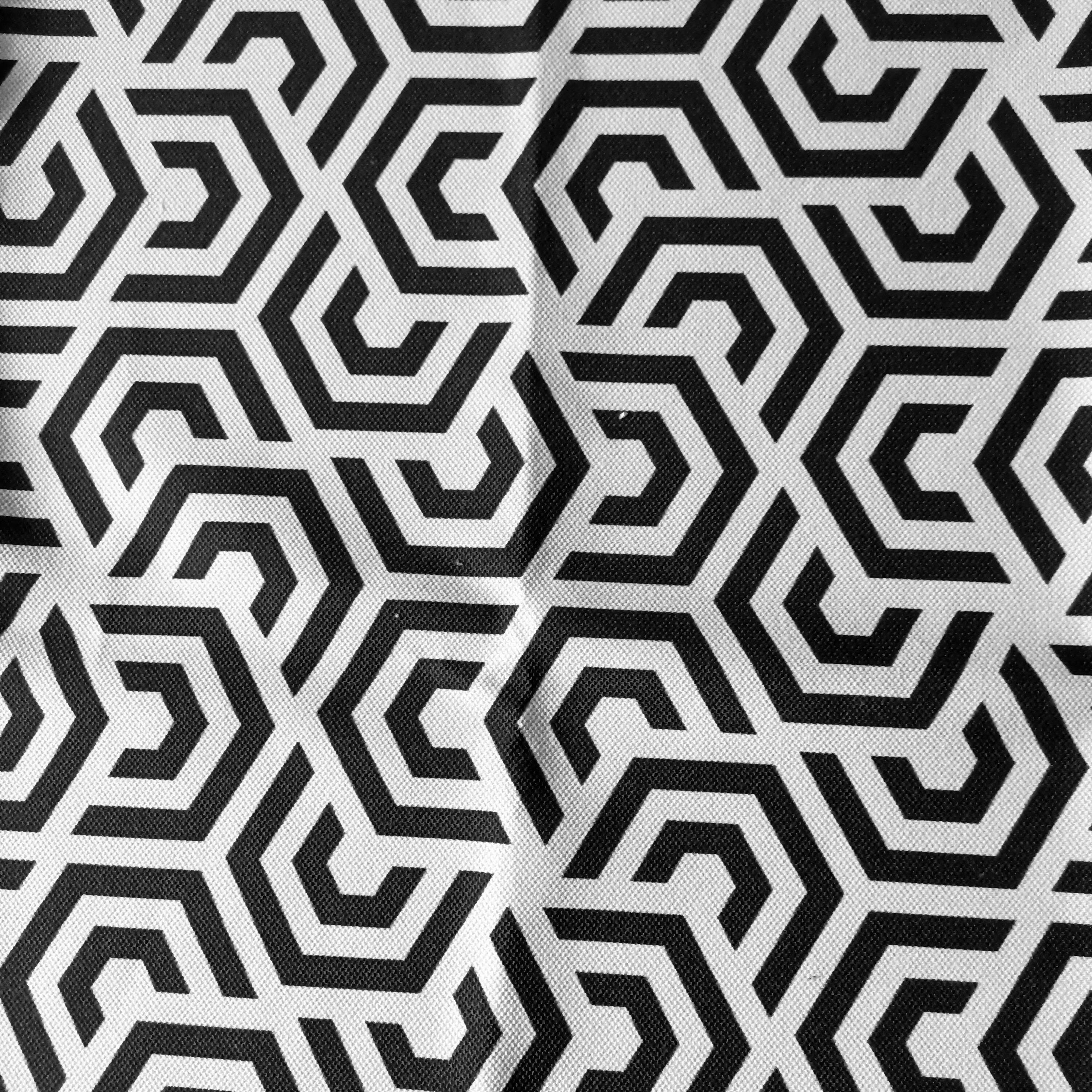 Black and White geometric design fabric for pillow cushions | Etsy