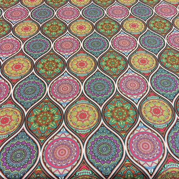 Moroccon fabric,  geometric mandala print, purple upholstery fabric, chair, curtain sofa, cushion fabric, home docor fabric