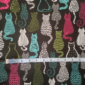 Cat Fabric by the Yard Pop Art Cat Upholstery Fabric, Kitten Print ...