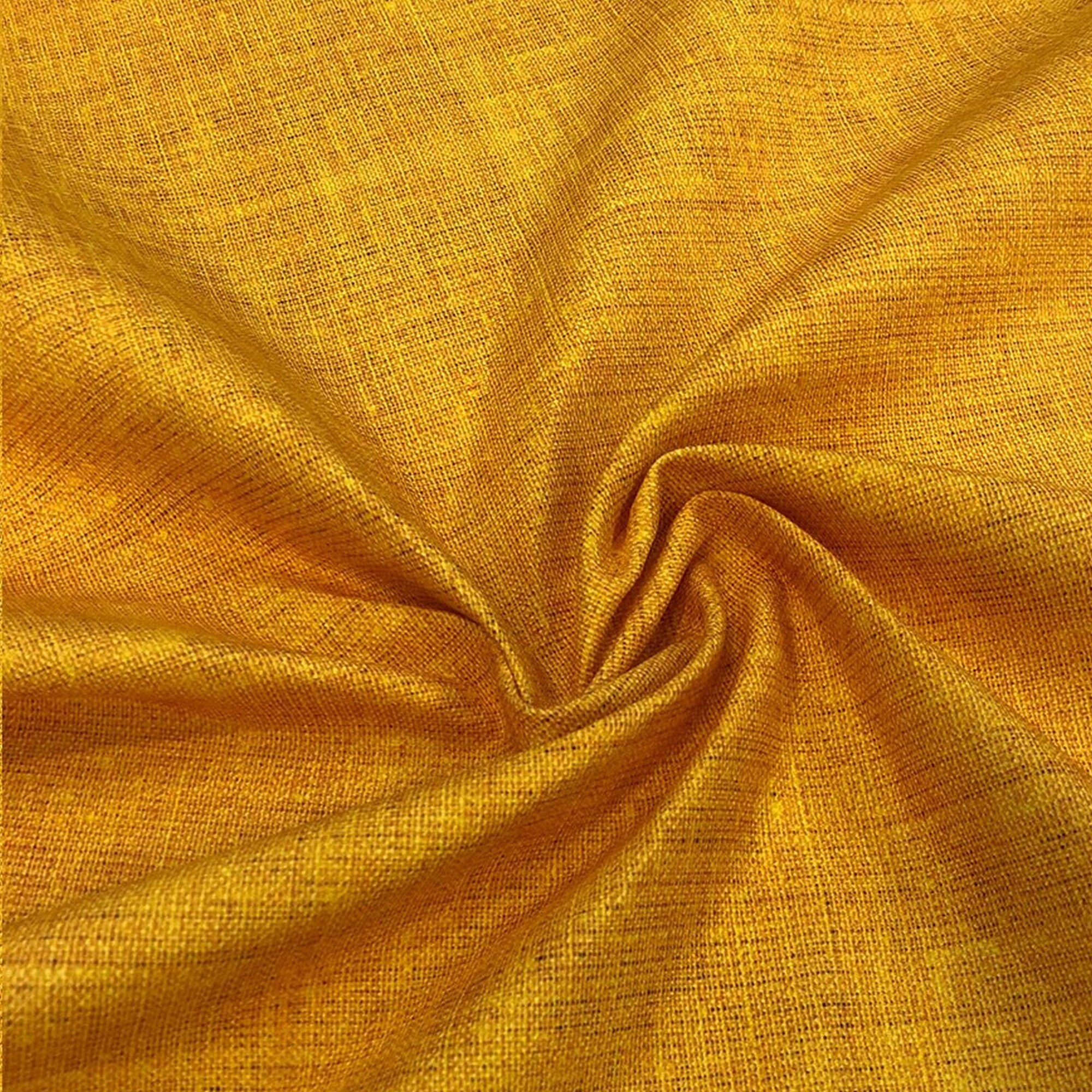 Dark Yellow Linen Pattern Upholstery Fabric Yellow Etsy