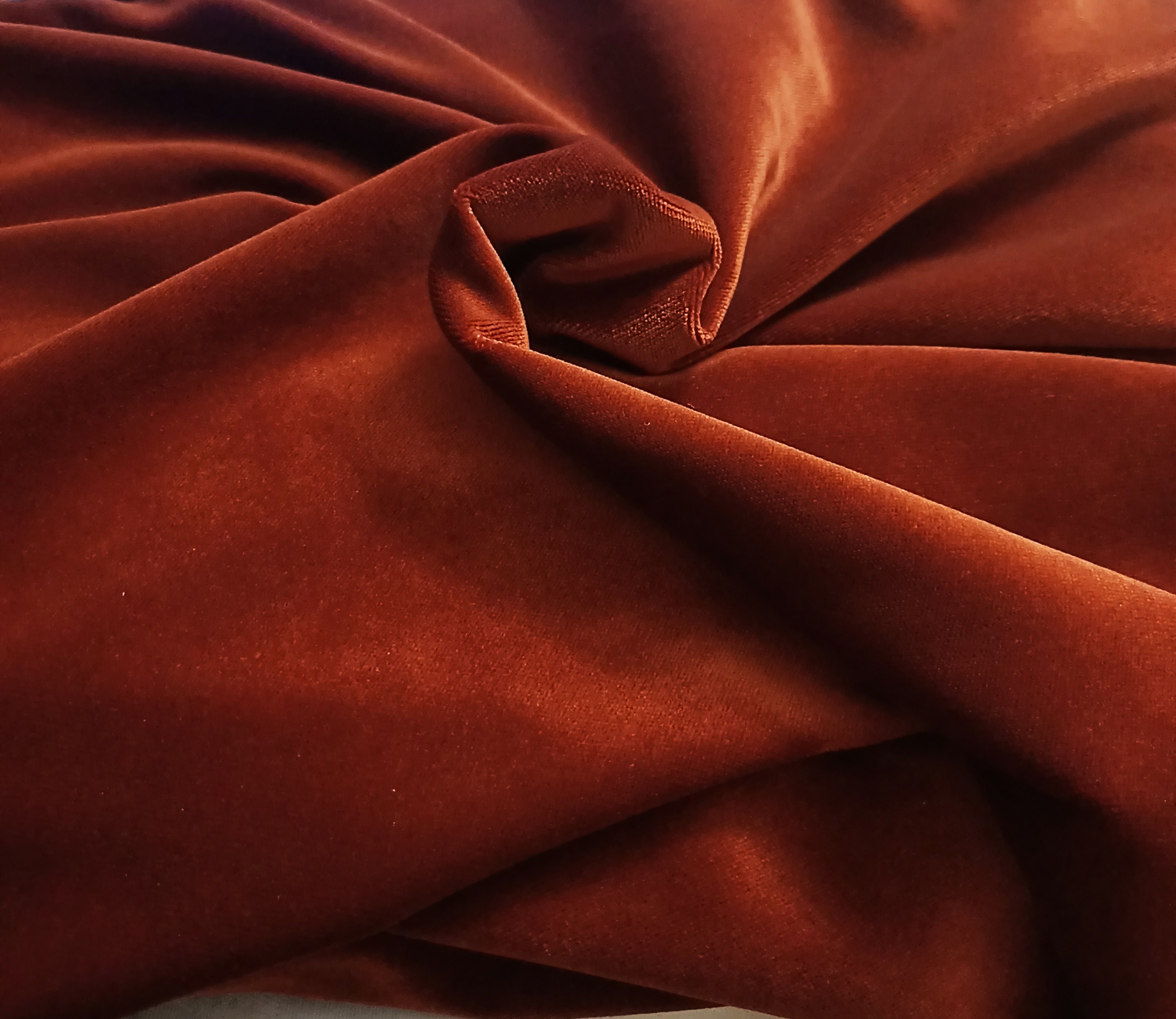 Terracotta Velvet Upholstery Fabric Rust Velvet Chair Fabric Etsy