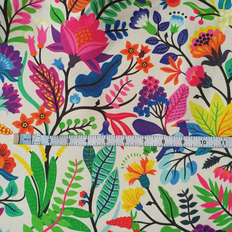 Floral colorful fabric by the yard for upholstery, curtain, home textile , chair sofa lamp shades fabric image 5