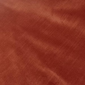 Terracotta Velvet upholstery fabric, Rust Velvet chair fabric, orange velvet sofa fabric, luxury velvet fabric, cotton velvet fabric image 2