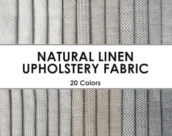 LINEN Upholstery Fabric, heavy weight Linen fabric for chair sofa couch pillow Headboard home decor fabric