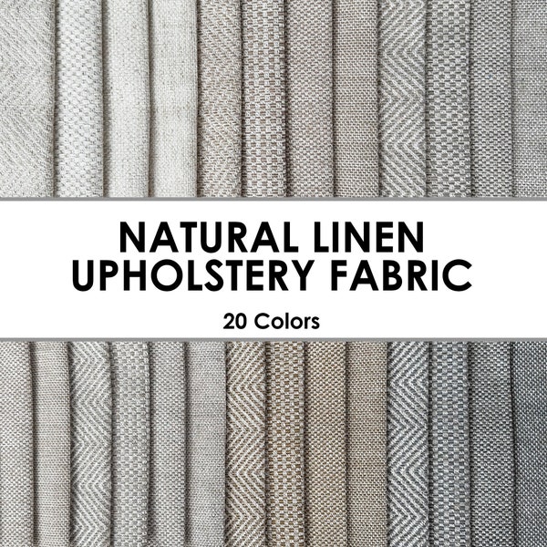 LINEN Upholstery Fabric, heavy weight Linen fabric for chair sofa couch pillow Headboard home decor fabric