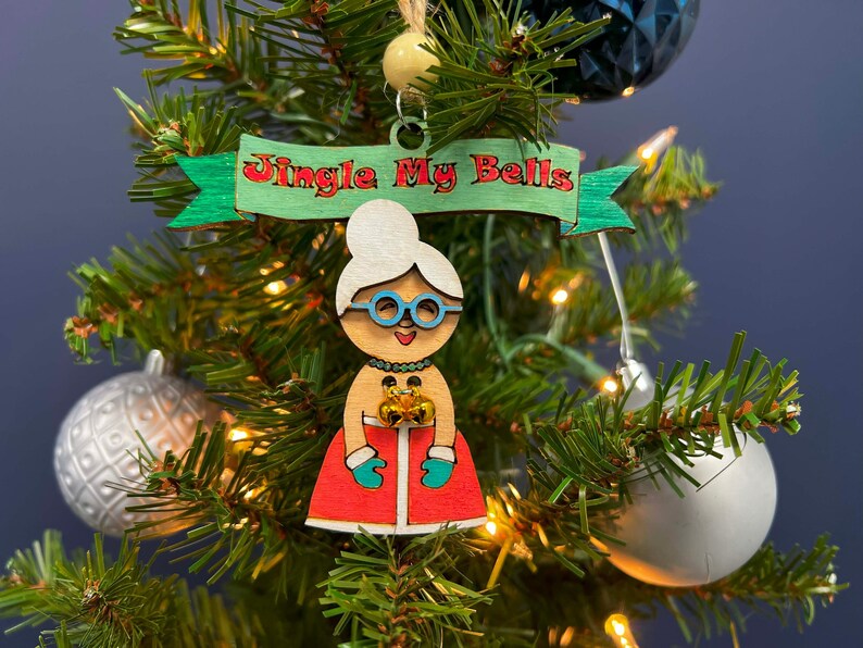 Jingle My Bells Green Monster Funny Christmas Ornament White Elephant