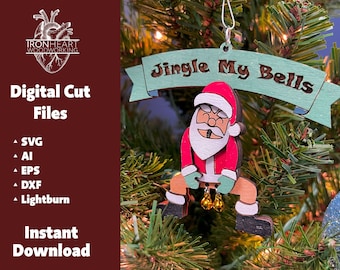 Rolig julgransprydnad med julgranskulor SVG-laserfil (digital fil)