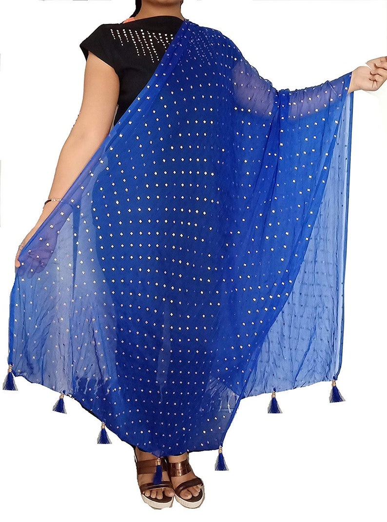 blue gown with dupatta