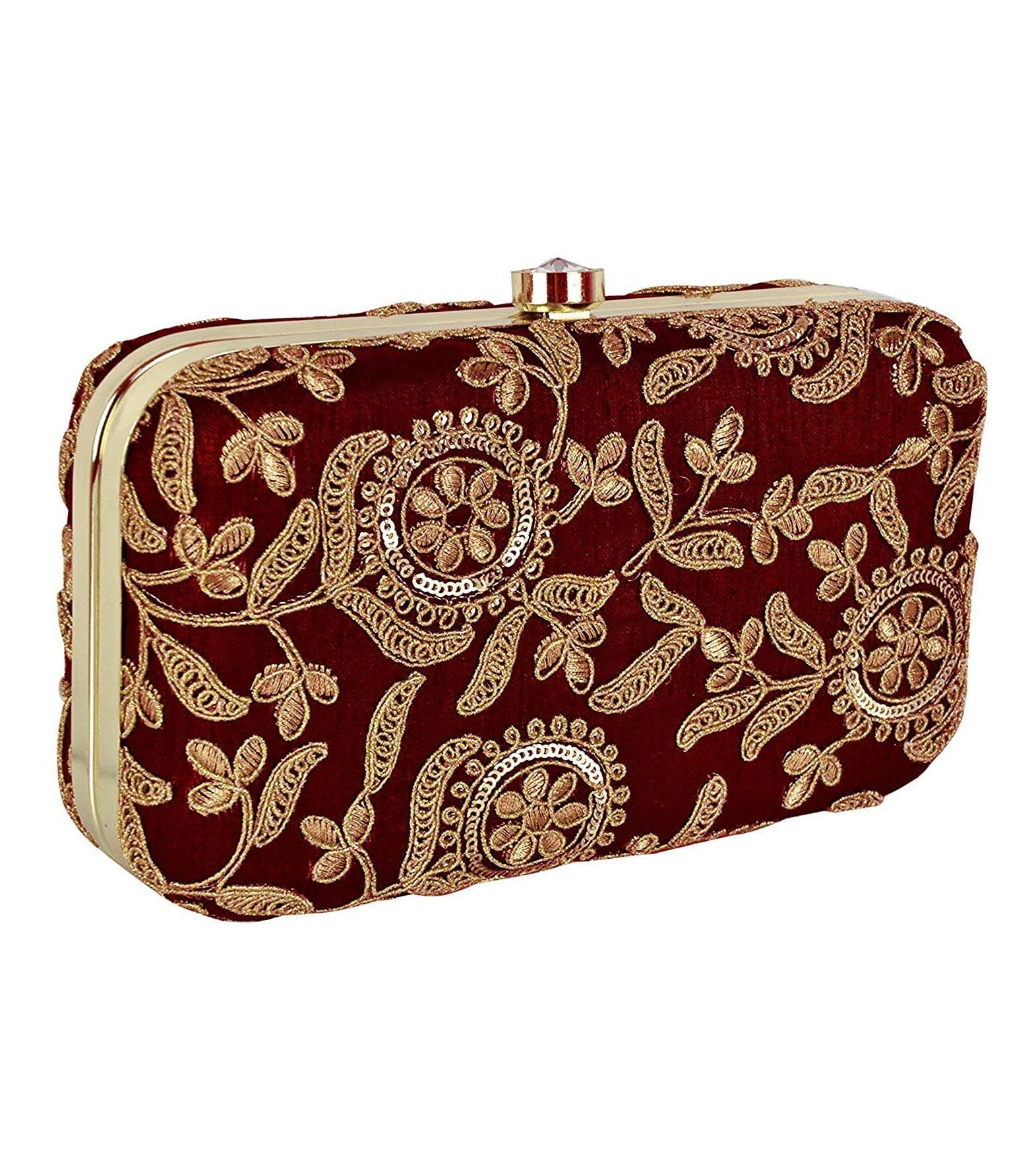 embroidered clutch bag