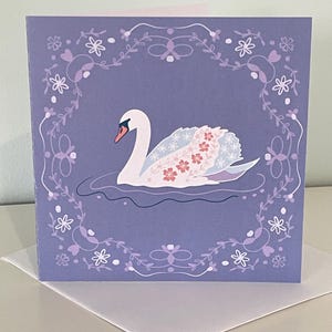 Carte de voeux cygne - design scandinave