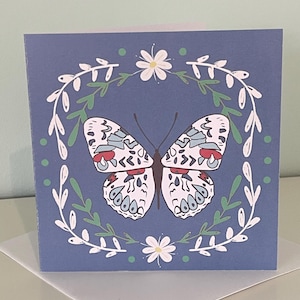 Carte de voeux papillon - design scandinave
