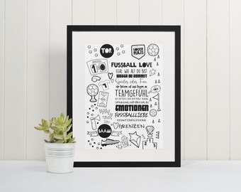 Football Poster ++ Football Love ++ Nursery ++ Children's Picture