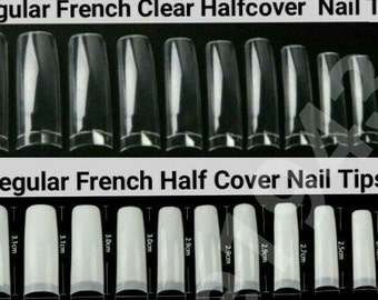 French Half Cover False Nail Tips | Nail Art | Fake Nails | False Nails | Nail Supplies CHOOSE 100/500pcs  BY Jargod