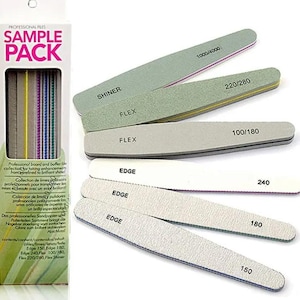 Double Sided Manicure Nail File Emery Boards Buffer Shiner Files Packs of 6 | Nail Art File | Manicure Care Pedicure Tools
