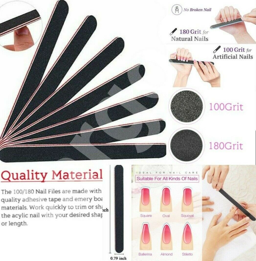 Frcolor Nagelfeilen-Set – 5 Stück, 100/180 Grit, Bananenform – Für Maniküre & Nagelverlängerung