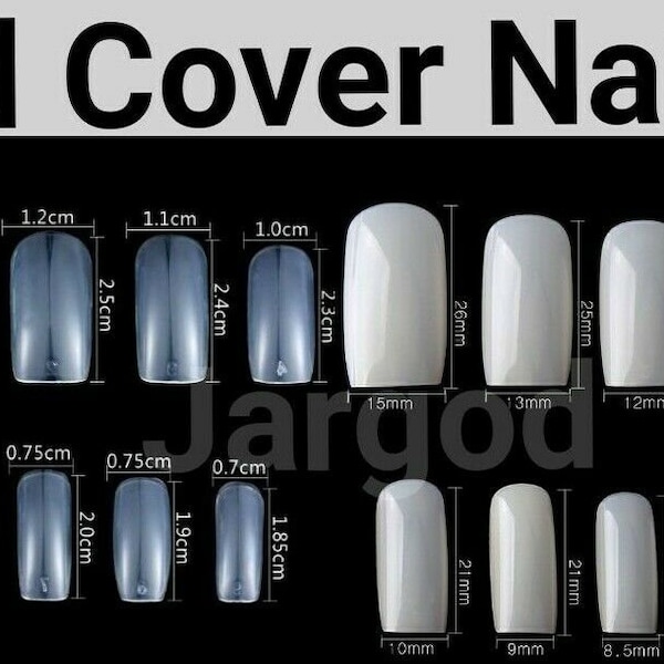 Full Cover Nail Tips Long Square Fake Nails Tips | Fake Nails | False Nails | Glue On Nails | Nail Supplies CHOOSE 100/500pcs Jargod