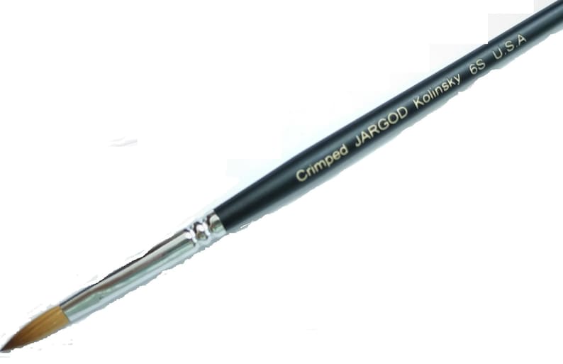 CRIMPED Professional Acrylic Nail Brush Synthetic Bristles for Acrylic Powder Application, Precision Nail Art Tool Nail Supplies Size 6