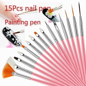 Professional 15 pcs Nail Art Painting Pen Set Dot Drawing Nail Art Brush Set