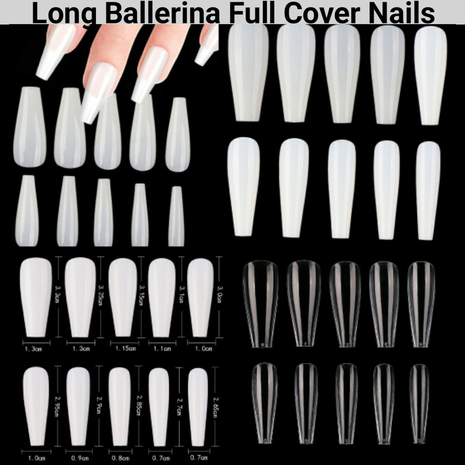 100/120pc Press on Nails Blank Full Cover Square/long Etsy