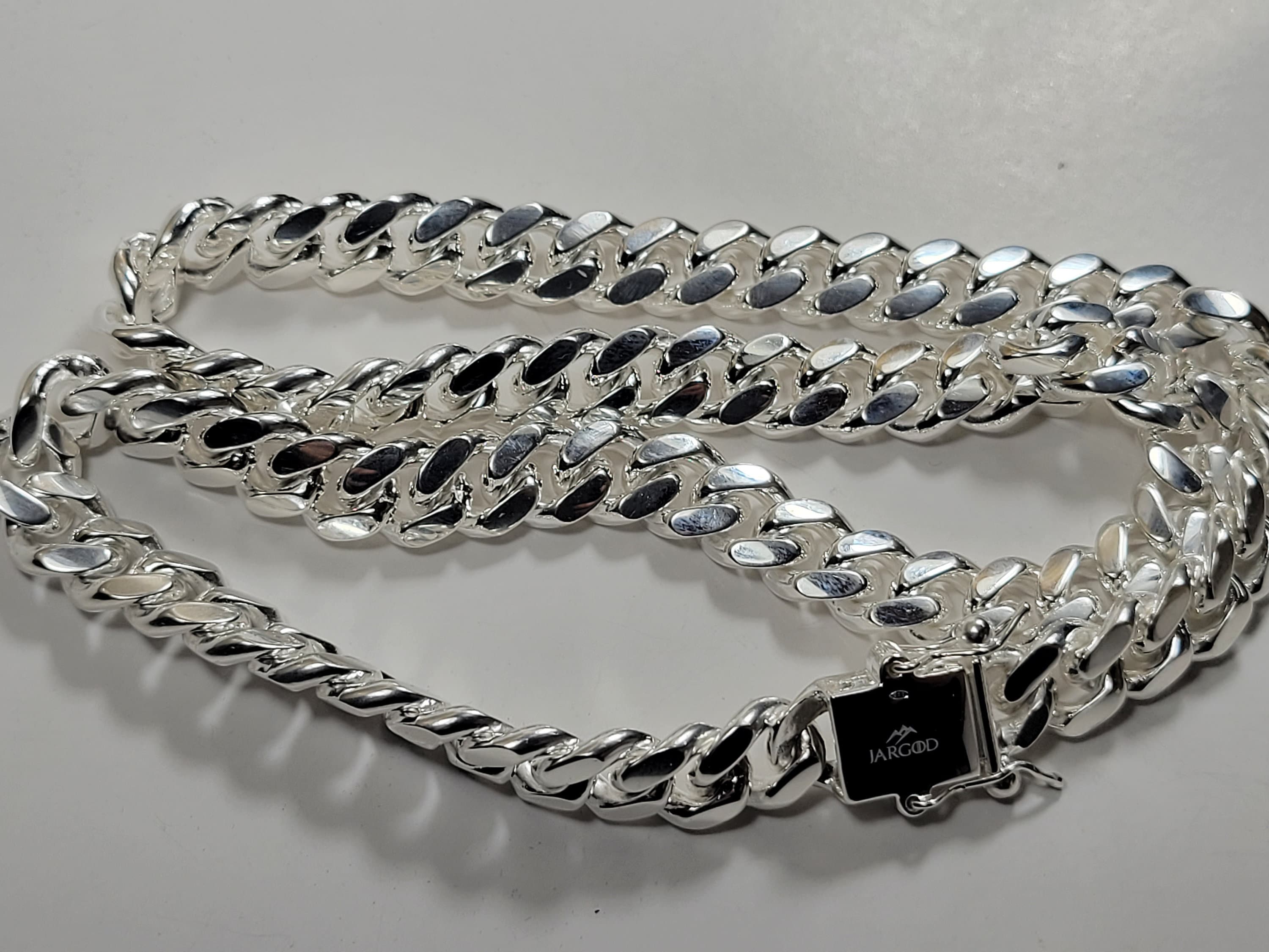 Solid 925 Sterling Silver Miami Cuban Chain Necklace Box Lock