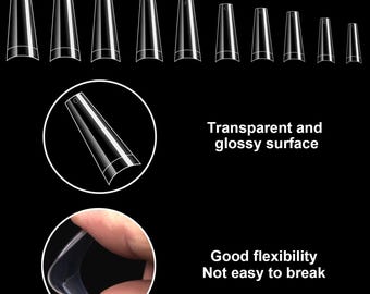 Half Cover Nail Tips Coffin Flat French Nail Tips False Fake Nails Tips Blank Nail Tips Nail supplies Nail art and craft supplies Jargod