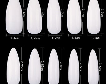 Long Almond Full Cover Tips 600pcs Natural | Nail Art | Fake Nails | False Nails | Glue On Nails | Nail Supplies Jargod