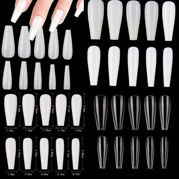 Long Ballerina Coffin Full Cover Artificial False Nail Tips Choose 120/600Pcs Jargod