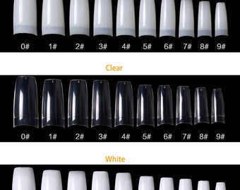 Medium French Half Cover False Nail Tips | Nail Art | Fake Nails | False Nails | Nail Supplies CHOOSE 100/500pcs  BY Jargod