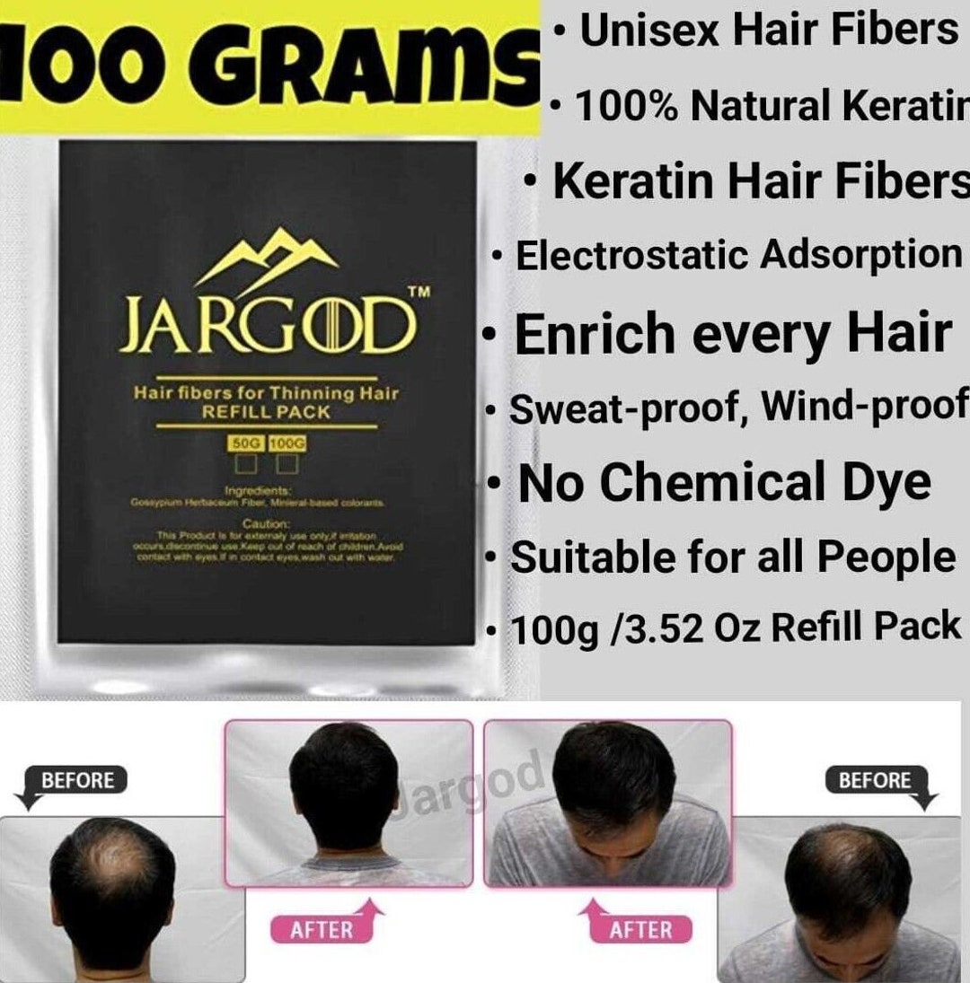 Keratin Hair Fibers for Thinning Hairs Hair Building Fibers Refill Bag