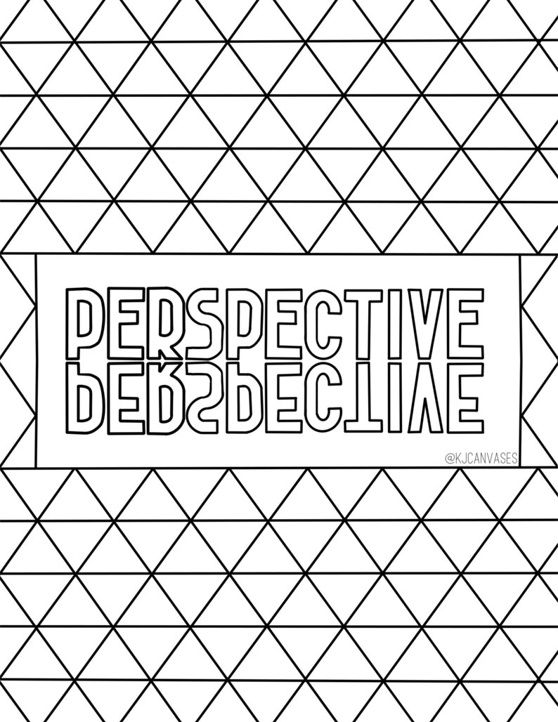 Perspective Coloring Page | Etsy
