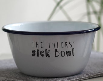 Family Sick Bowl - Personalised Engraved Enamel