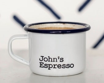 Personalised Espresso Enamel Cup