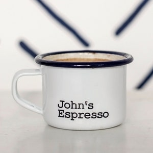 Personalised Espresso Enamel Cup