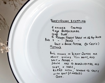 Your Recipe Here - Engraved Enamel Pie Dish