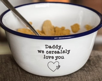 Personalised I Cerealsly Love You Bowl - Engraved Enamel