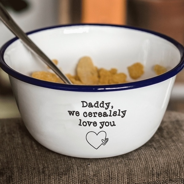 Personalised I Cerealsly Love You Bowl - Engraved Enamel