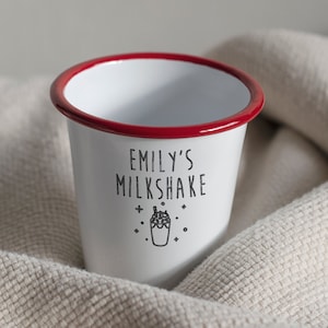 Personalised Milkshake Drink Enamel Tumbler Glass