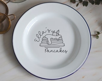 Personalised Enamel Pancake Plate