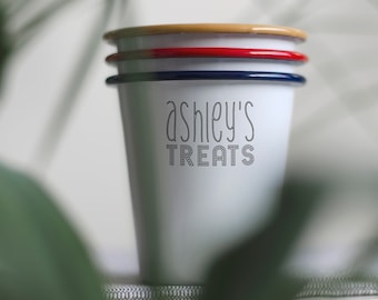 Personalised Treats Tub - Engraved Enamel