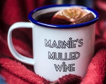 Personalized Enamel Mulled Wine Mug - Christmas Gift