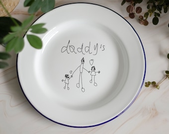 Your Child's Drawing - Engraved Enamel Plate