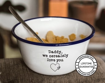 Personalised I Cerealsly Love You Bowl - Engraved Enamel