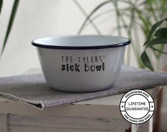 Personalised Sick Bucket Black Text 