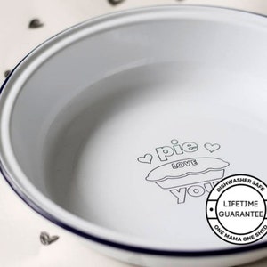 Personalised Pie Love You Dish - Engraved Enamel